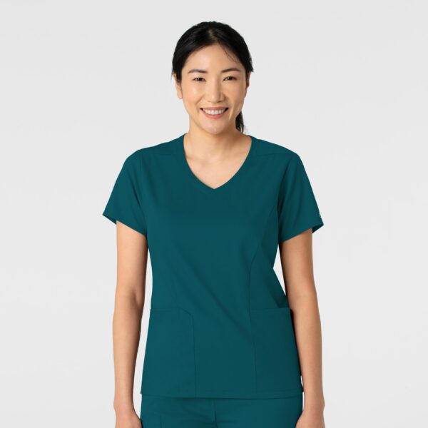6251 2-Pocket V-Neck Top