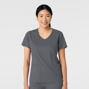 6251 2-Pocket V-Neck Top