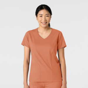 6251 2-Pocket V-Neck Top
