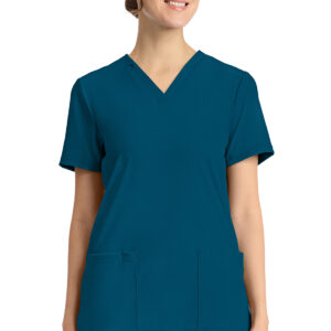 CK832 2-Pocket V-Neck Top