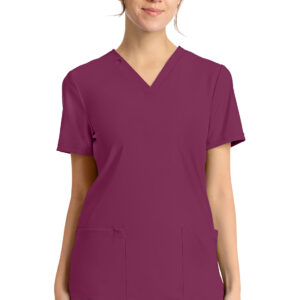 CK832 2-Pocket V-Neck Top