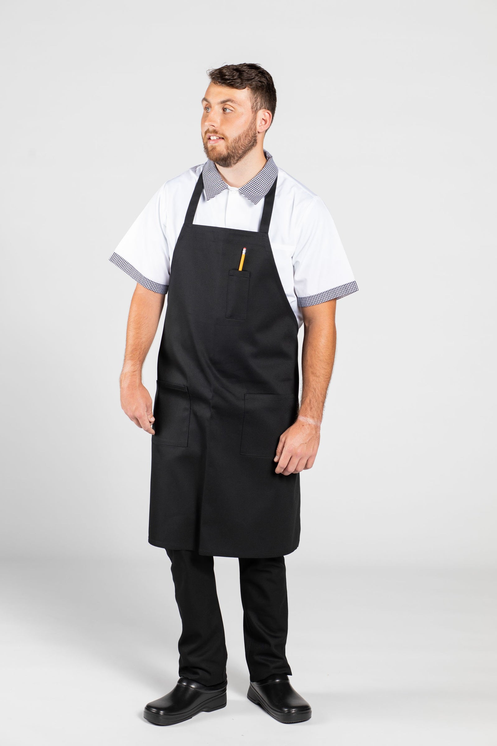 Pencil Patch-Pocket Bib Apron 3004