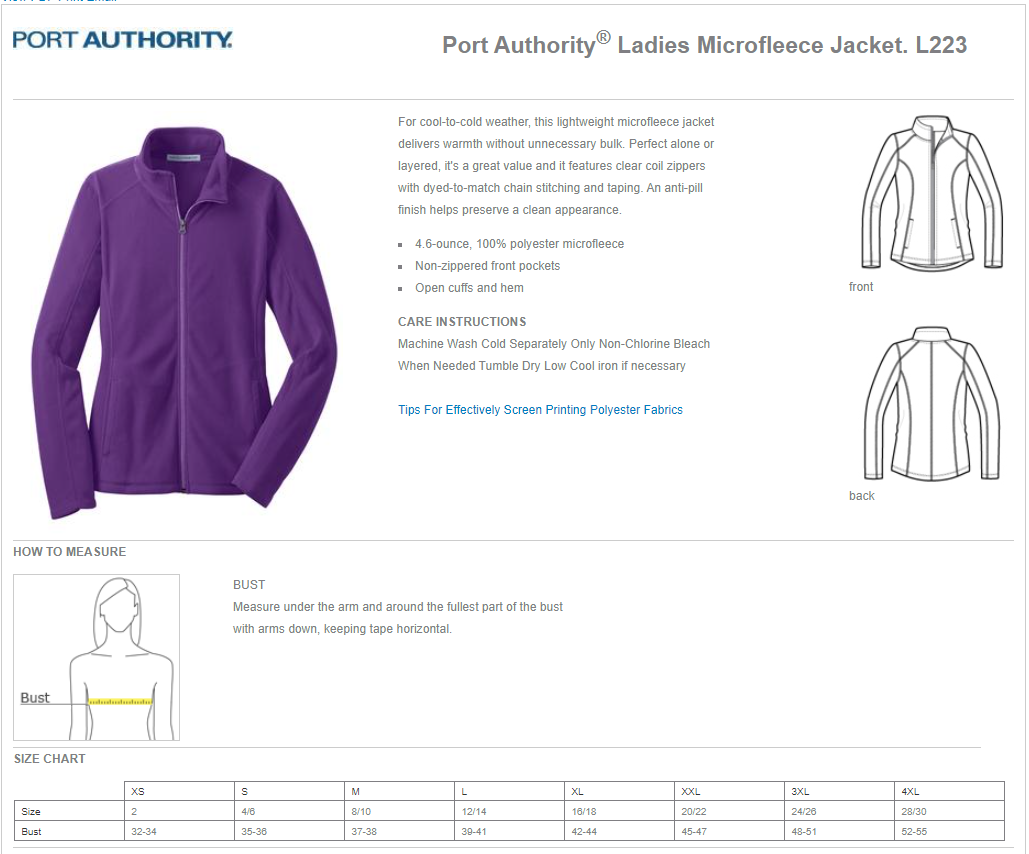 L223 Port Authority Port Authority Ladies Microfleece Jacket. L223 - Image 2