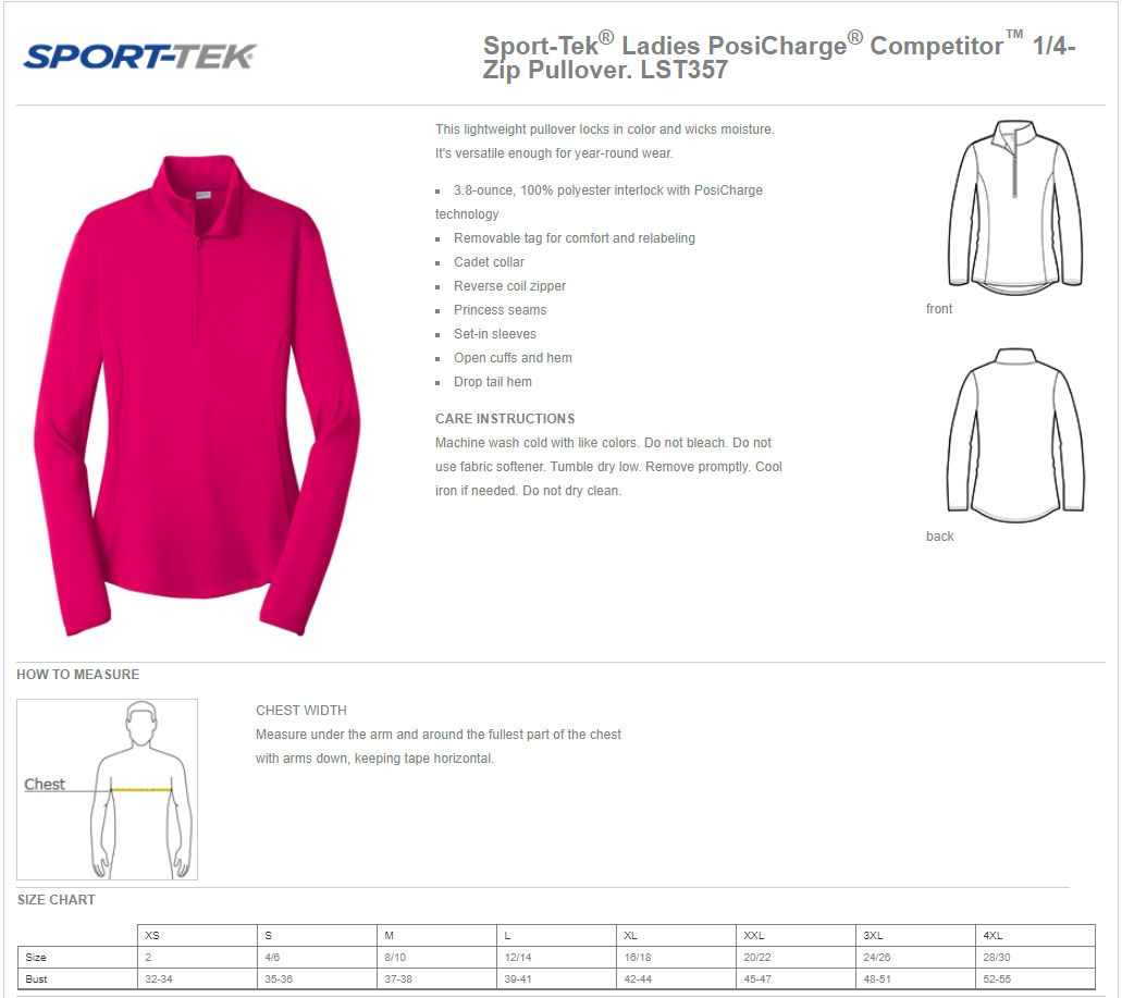 LST357 Sport-Tek Sport-Tek Ladies PosiCharge Competitor 1/4-Zip Pullover. LST357 - Image 2