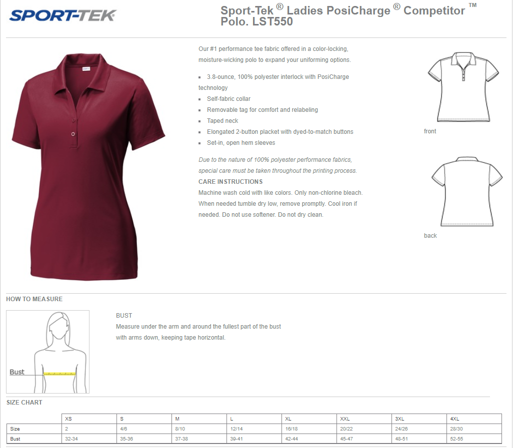 LST550 Sport-Tek Sport-Tek Ladies PosiCharge Competitor Polo. LST550 - Image 2