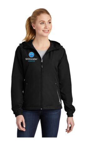 LST76 Sport-Tek Sport-Tek Ladies Colorblock Hooded Raglan Jacket. LST76