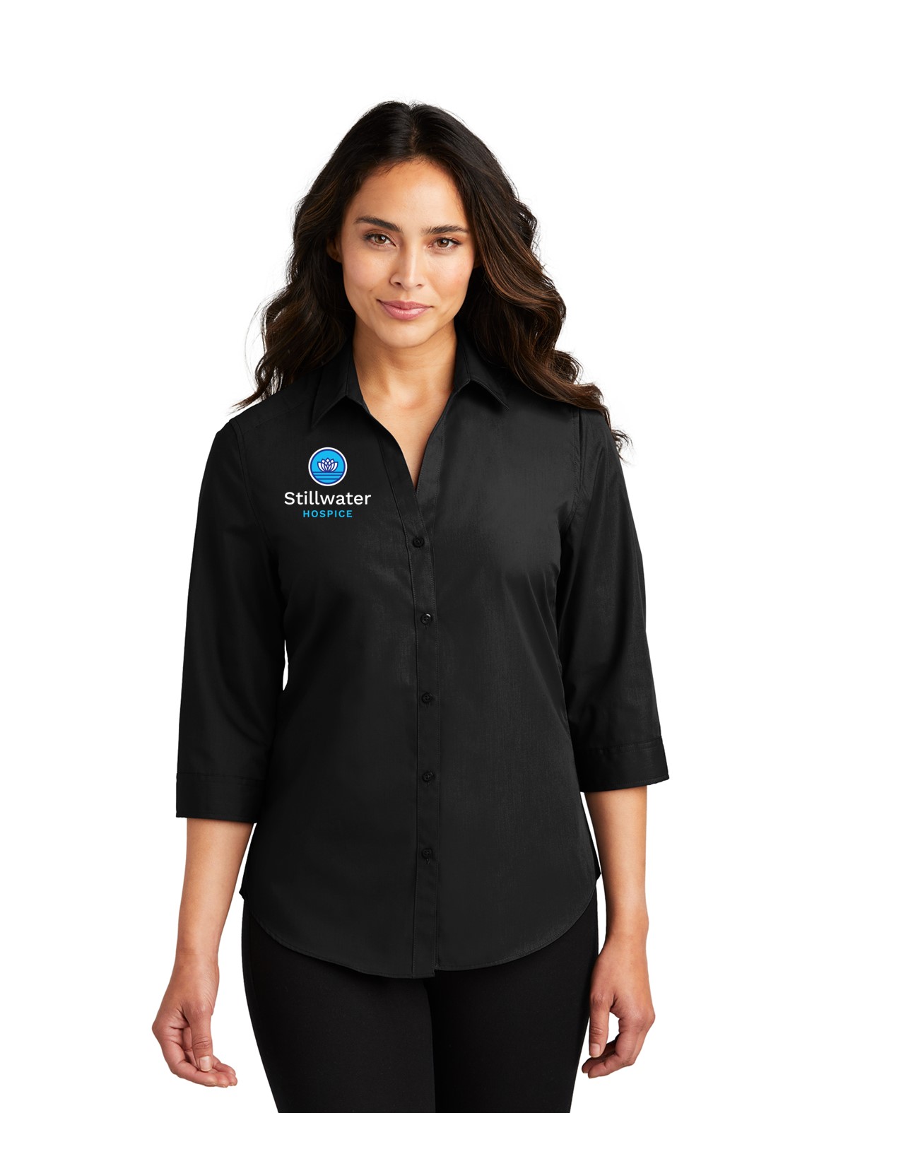 LW102 Port Authority Port Authority Ladies 3/4 Sleeve Carefree Poplin Shirt
